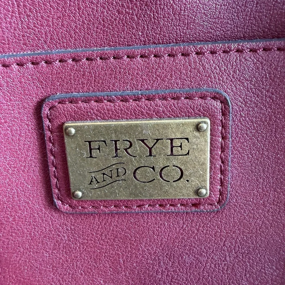 Frye and Co. Core Satchel Women's Shoulder‎ Bag Faux Leather Maroon Medium